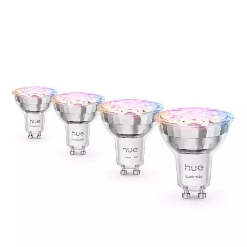Philips Hue White & Color Ambiance Essential Gu10 - Foco Inteligente - 345 lm - 4,7 w - Pack De 4