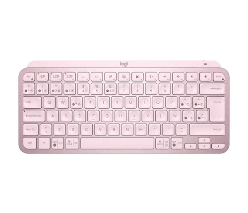 TECLADO LOGITECH BLUETOOTH MX KEYS MINI ILUMINADO COMPACTO RECARGABLE USB-C COLOR ROSA 920-010813