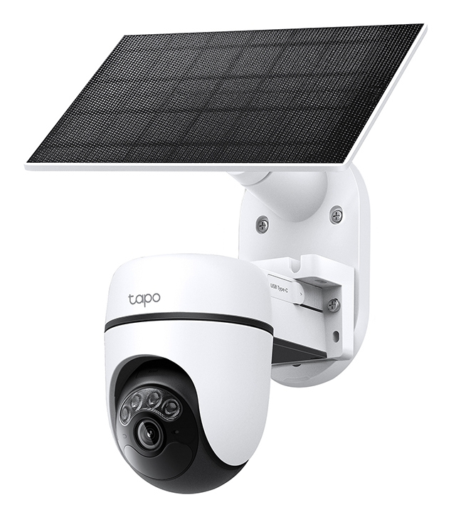 Cámara de vigilancia IP - TP-Link Tapo TC90 Kit, Panel Solar, DCI 2K, 3MP, Función visión nocturna, 360º, Exterior, Visión Nocturna a Color, Blanco