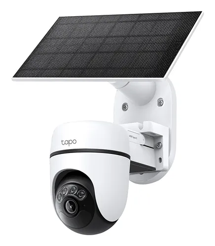 Cámara de vigilancia IP - TP-Link Tapo TC90 Kit, Panel Solar, DCI 2K, 3MP, Función visión nocturna, 360º, Exterior, Visión Nocturna a Color, Blanco
