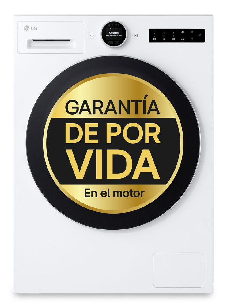 Lavadora carga frontal - LG F4X7511TWS, 11 kg, 1400 rpm, 23 programas, Autodosificación, Selector LCD, Clase A-30%, Blanco