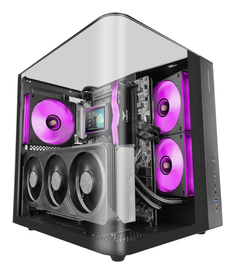 CAJA ATX CUBE MARS GAMING MCINFINIOLITE NEGRA CRISTAL TEMPLADO CURVO GPU 325mm
