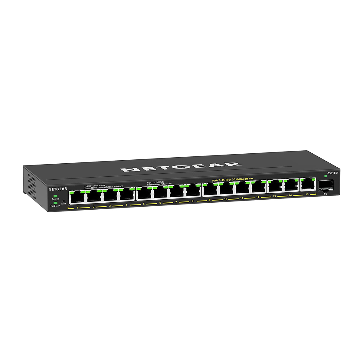 NETGEAR GS316EP-100PES switch Gestionado Gigabit GS316EP-100PES