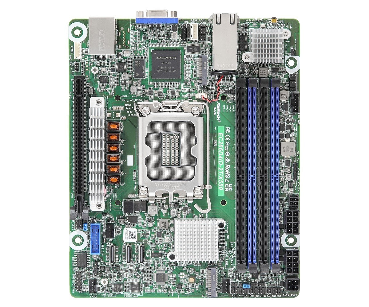ASRock EC266D4ID-2T/X550, 1xSKT, LGA 1700, Intel EC266D4ID-2T/X550