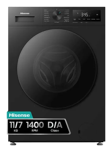 Hisense - Lavadora secadora Hisense, 11 kg-1400 rpm con tecnología Inverter - WD1I1142BBL2.