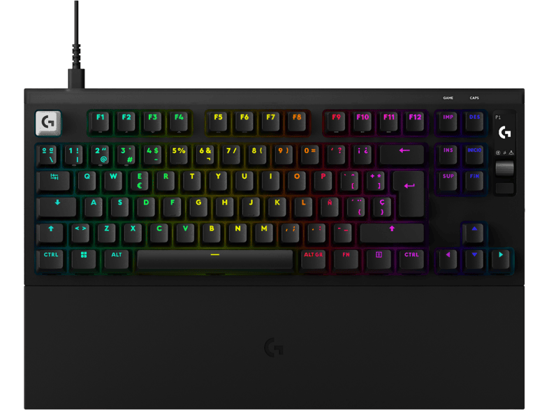 Teclado gaming - Logitech G Pro X2 Rapid, Cable, RGB, Velocidad de escaneo y tasa sondeo 8 kHz, Actuación ajustable, PC-Mac, Negro