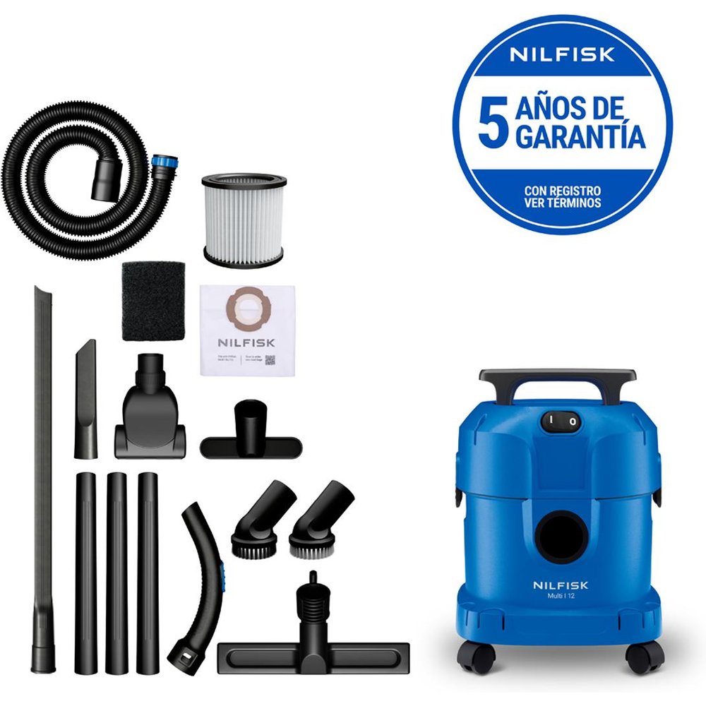 NILFISK - Aspirador multiusos agua y polvo Nilfisk Multi I 12L Car Cleaner.