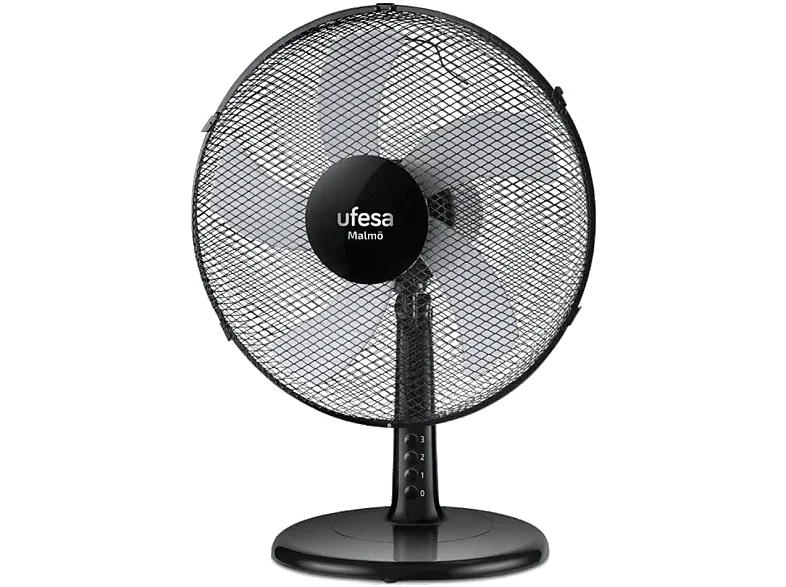 Ventilador de sobremesa - Ufesa Malmö, 50 W, 3 Velocidades, 40 cm Diámetro, Negro