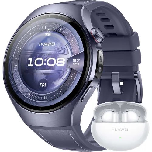Huawei - Huawei Watch 5 46 mm Morado Smartwatch + Auriculares Huawei FreeBuds 6i blancos.