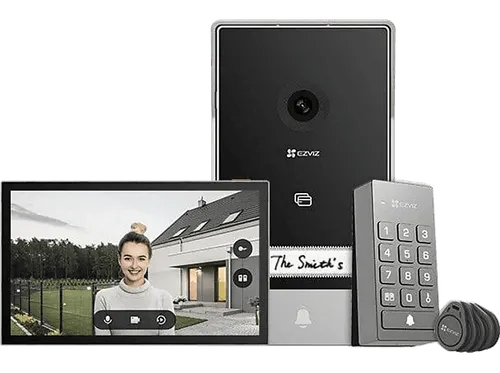 Pack videoportero - Ezviz TP7, IP65, Pantalla táctil de 7", 2K, 2048 × 1296, Micrófono y Altavoz, Aluminio metálico