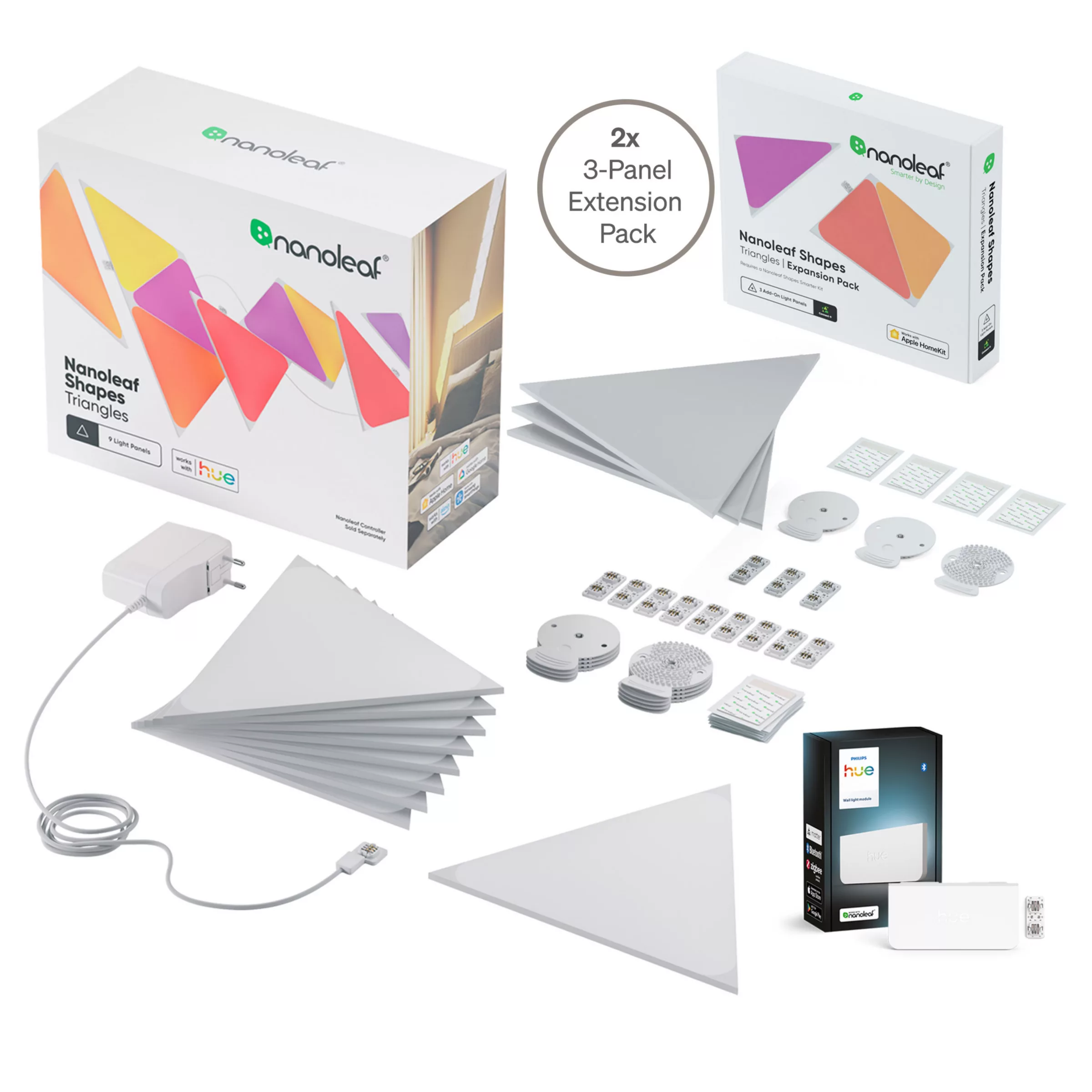 Philips Hue Wall Panel Triangle Starter Set (15 Panels) + Wall Light Module