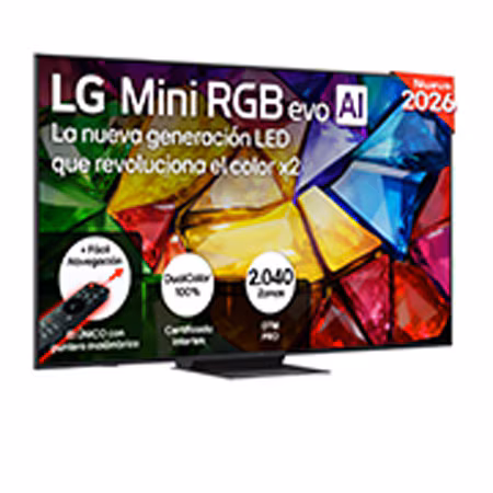 TV RGB Mini LED 86" - LG 86MRGB87B6B, UHD 4K, Procesador Inteligente α8 AI Processor 4K Gen3, Smart TV, DVB-T2 (H.265), Negro