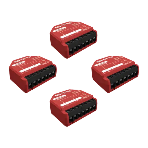 Relé inteligente Shelly 1PM Gen3 Pack de 4 Rojo Medición de consumo