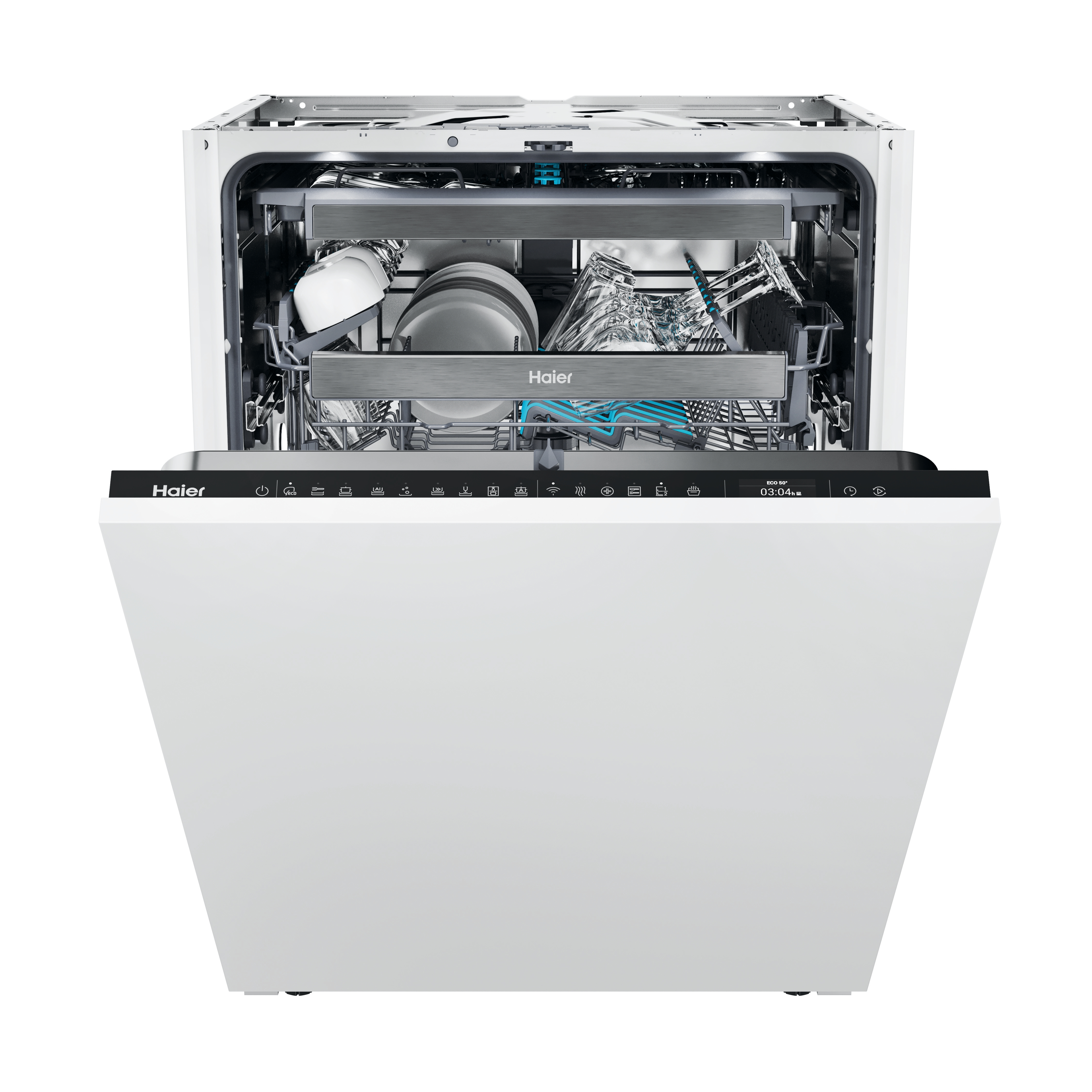 Haier - Lavavajillas integrable Haier16 servicios, Bandeja para cubiertos, 60 cm -XS 63A4M4B.