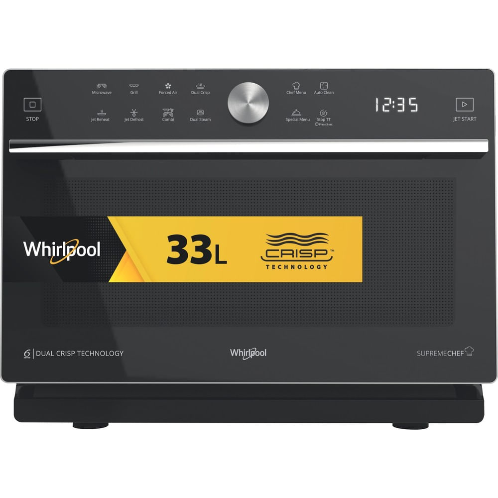 HORNO MICROONDAS CON GRILL WHIRLPOOL MWSC933SB 33 LITROS NEGRO