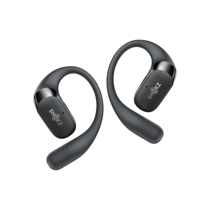 Auriculares True Wireless - Shokz OpenFit 2+, 48h Autonomía, Open-Ear, Resistencia agua IP55, Micrófono con cancelación de ruido, Dolby Audio, Negro