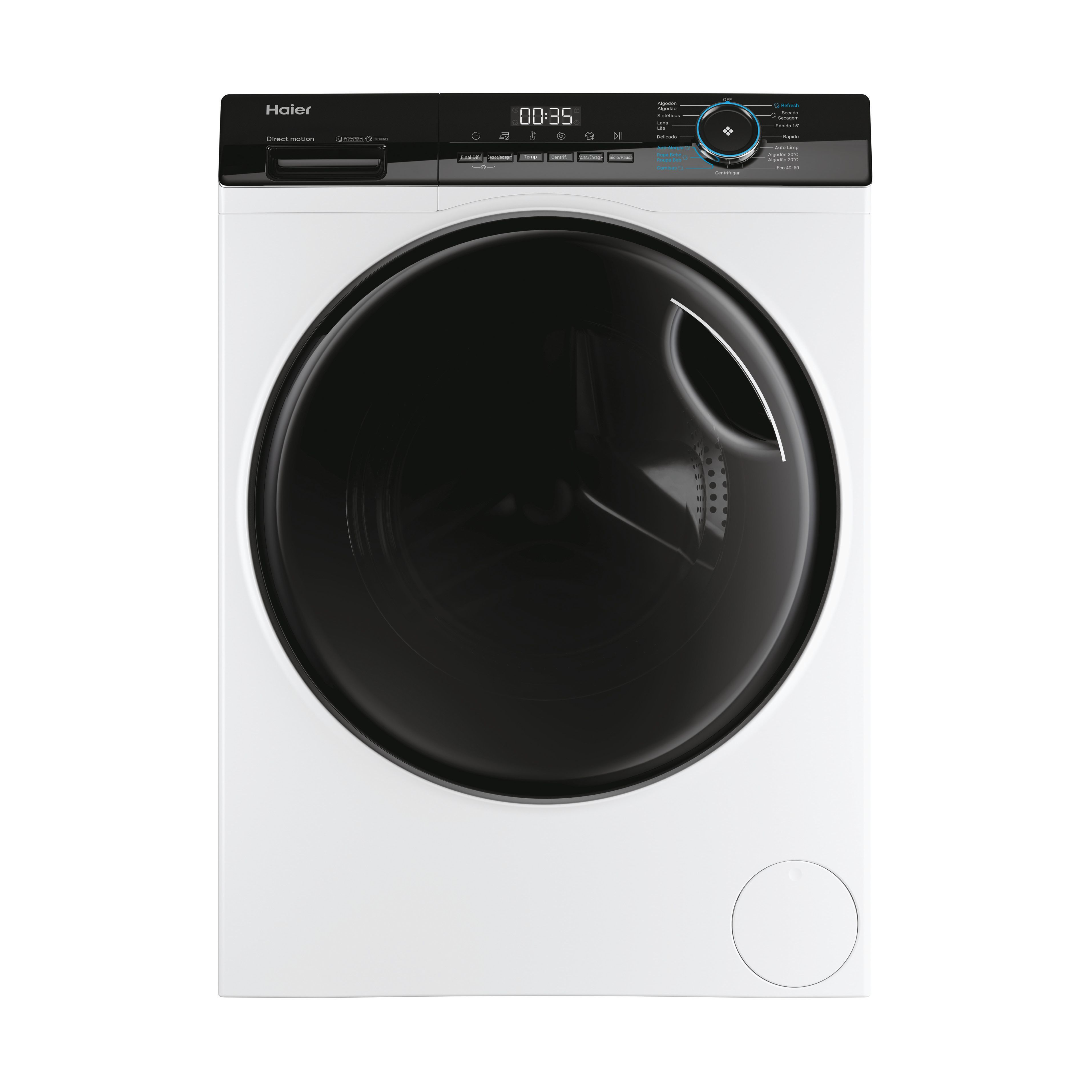 Lavadora secadora - Haier I-Pro Series 3 HWD90-B14939-IB, 9 kg+6 kg, 1400rpm, 15 programas, Motor Direct Motion, Vapor, Blanco
