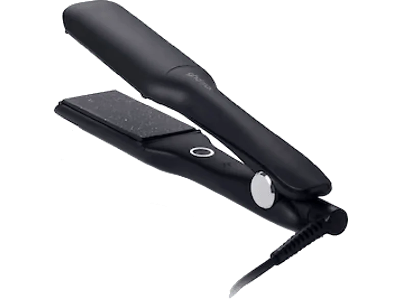 Plancha de pelo - ghd Max gift set, Cerámica, 150 W, 185 °C, Placas anchas, Negro