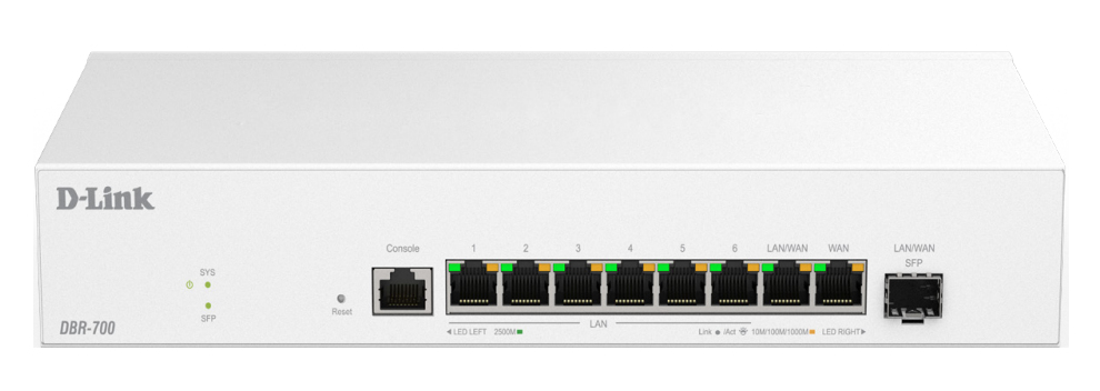 D-Link DBR-700 Router 7x2.5G 1X2.5 WAN 1x2.5 SFP