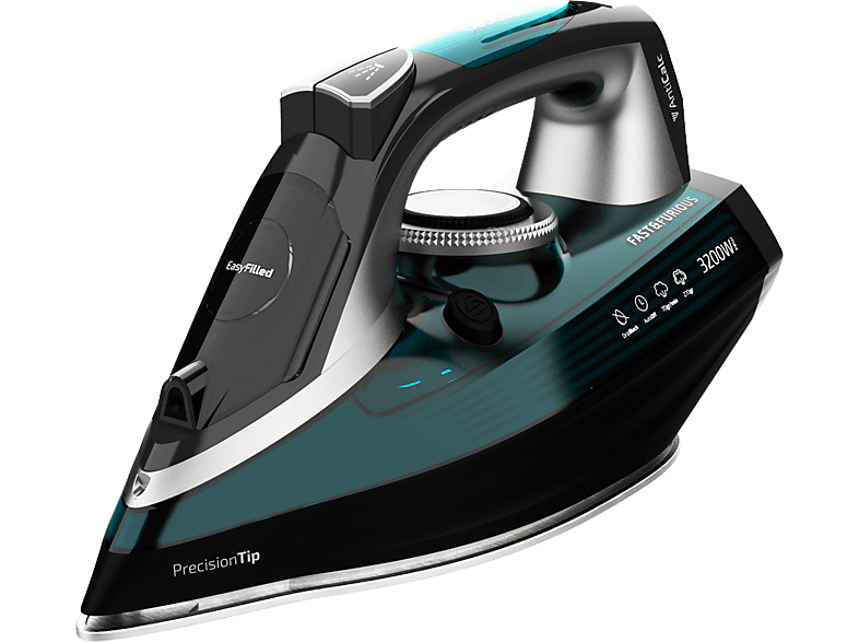 Plancha de vapor - Cecotec Fast&Furious 5060 Ultra, 3000 W, 65 g/min, Golpe 230 Suela TitaniumSlide, Azul