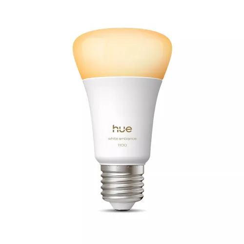 Bombilla inteligente - Philips White Ambiance 1100, E27, 8W, Bluetooth, Compatible con matter, Alexa, Apple Home y Google Home, Blanco