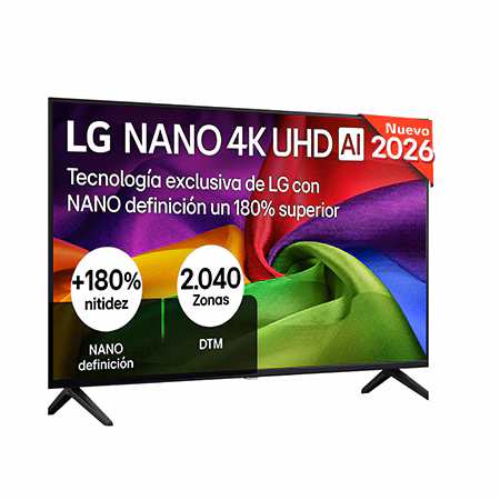 Smart TV LG NANO 4K UHD AI NU80 43 pulgadas 4K 2026 - 43NU80E0B3LA.OBSPTO