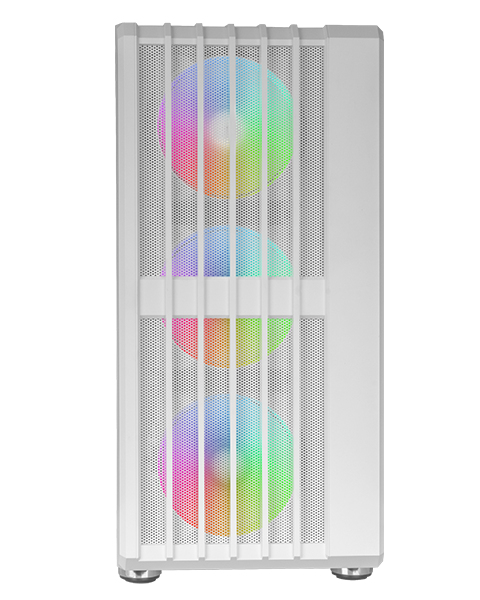 CAJA ATX SEMITORRE GAMING MARS GAMING MCVAULTW FRONTAL BLANCO MALLA VERTICAL 4x120mm ARGB 3xPCI VERT