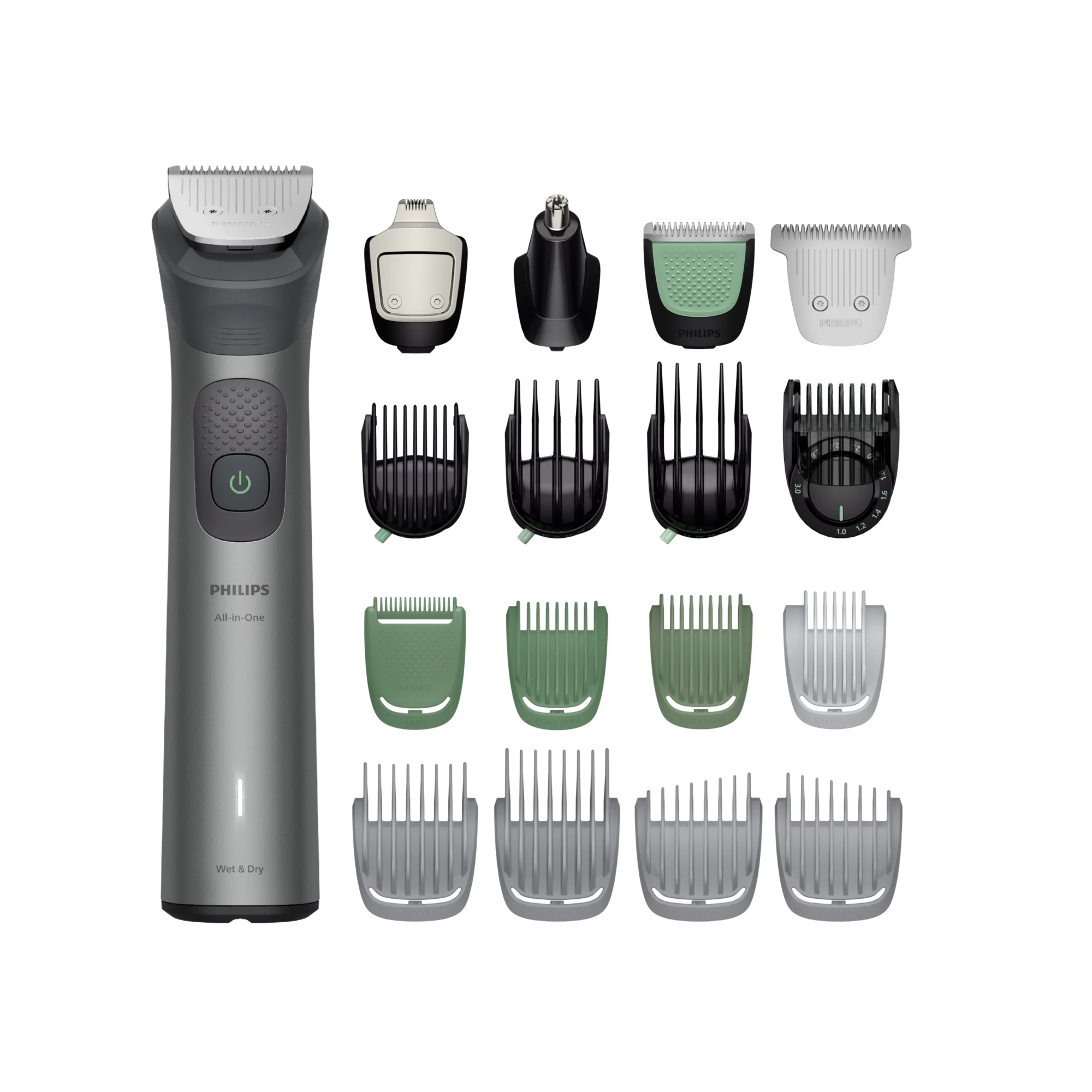 Afeitadora Corporal - Philips Series 7000 MG7952/15, 19 en 1, Cara, Pelo y Cuerpo, Precisión 0,2 mm, 120 min, Seco Mojado, Sin Cable