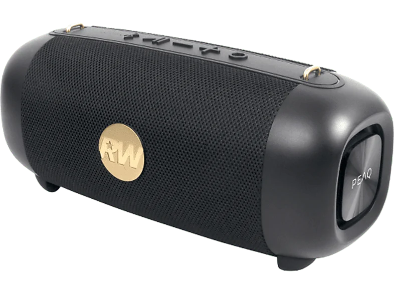 Altavoz bluetooth - PEAQ PPA 405-RW, 2x 10W, 4.5h Autonomía, IPX5, Edición Robbie Williams, Negro