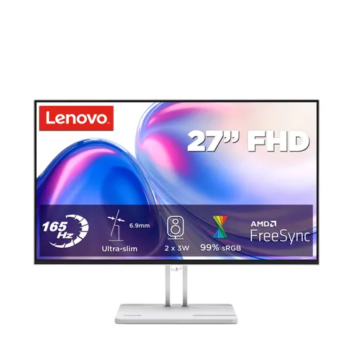 LENOVO - Monitor PC 68,58cm (27") Lenovo L27-4r, 165Hz, Full HD IPS, Altavoces integrados.