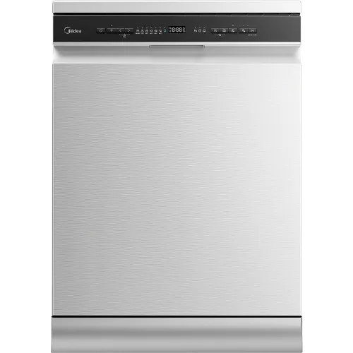 Lavavajillas - Midea MDWEF1433DSS, 14 servicios, 9 programas, 59.8 cm, Aquastop, Inox