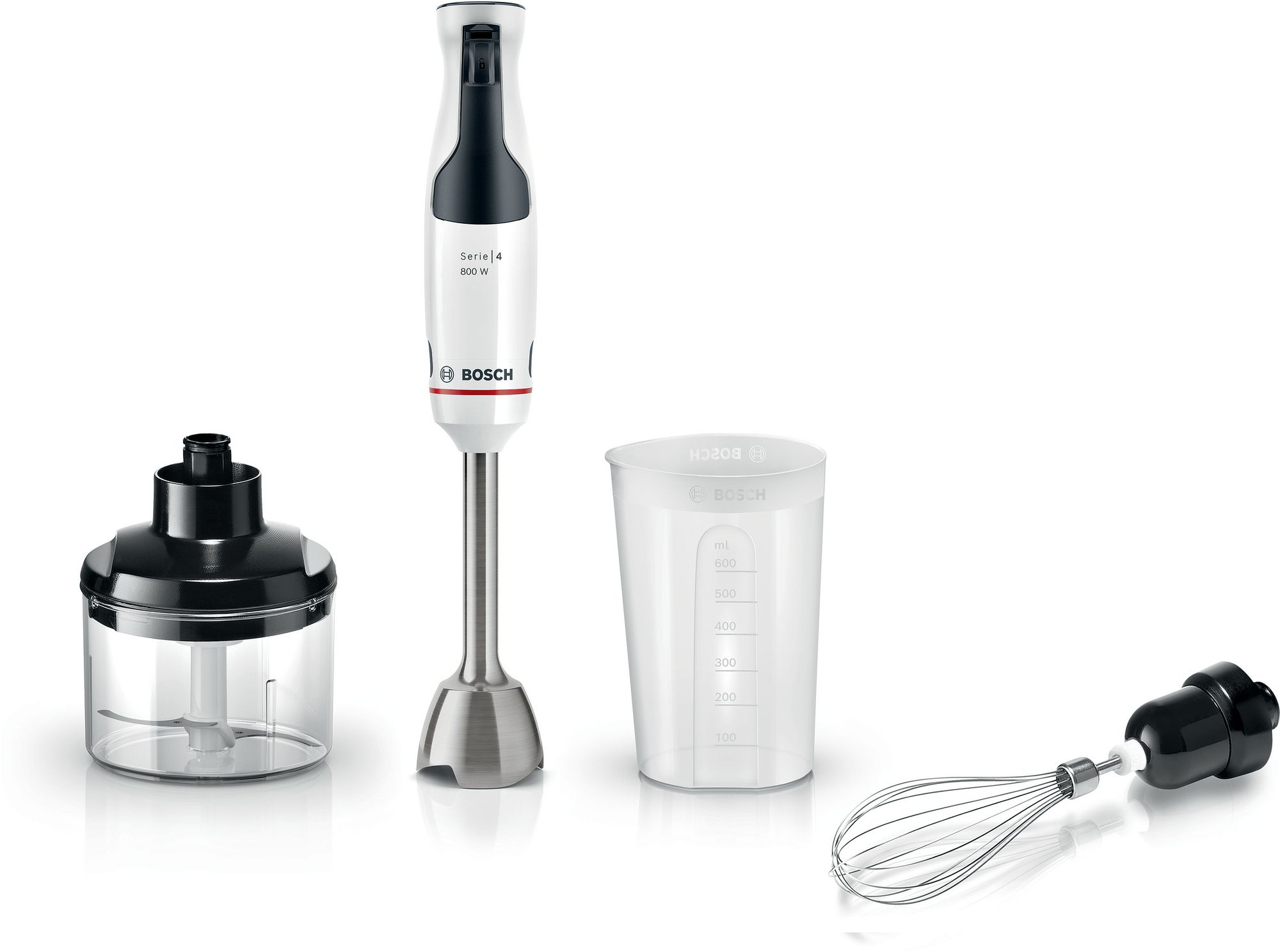 Bosch Serie 4 Batidora de mano ErgoMaster 800 W Blanco, MSM4W421