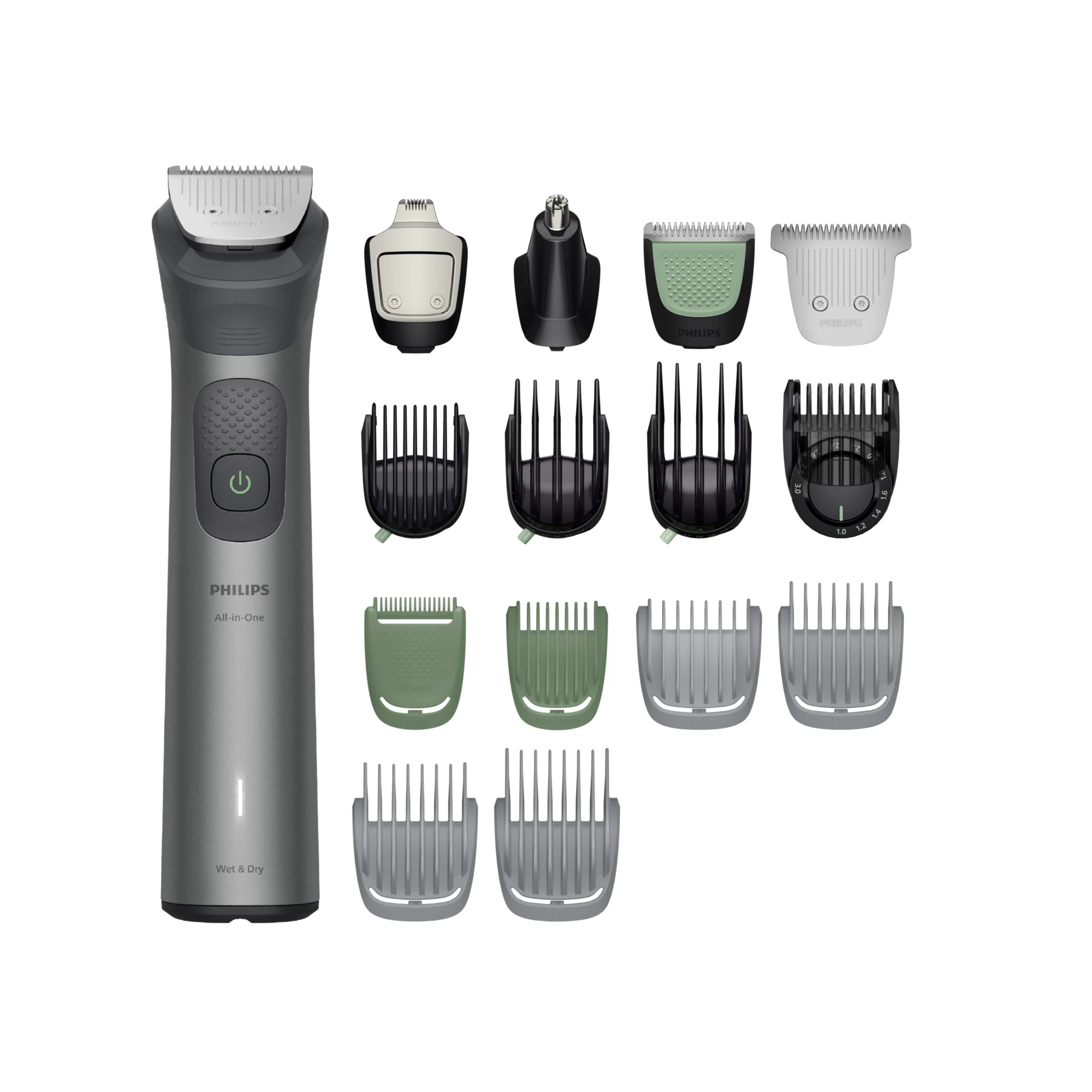 Afeitadora corporal - Philips All in One S7000 MG7951/15, Recortador 17 en 1, Precisión 0,2 mm, BeardSense, Autoafilable, 120min, Uso Seco/Mojado