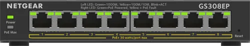 NETGEAR 8-Port Gigabit Ethernet PoE+ Plus Switch GS308EP-100PES