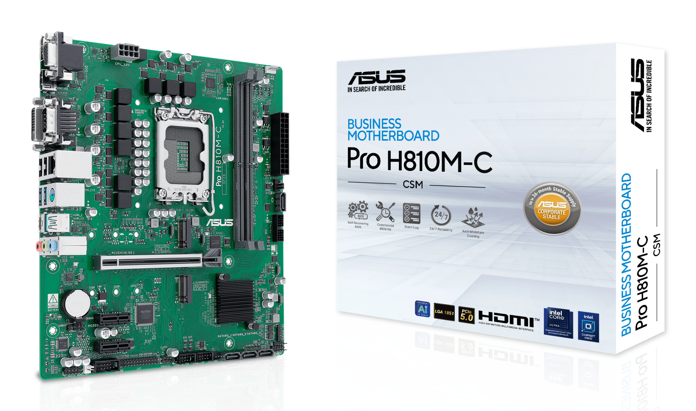 ASUS PRO H810M-C-CSM Intel H810 LGA 1851 (Socket V1) 90MB1KHP-M0EAYC