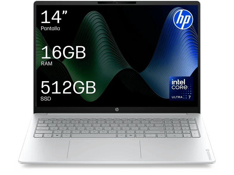 Portátil - HP OmniBook 3 Next Gen AI 14-hs0001nsx Copilot+PC, 14" 2K, Intel® Core™ Ultra 7 355, 49 TOPS, 16 GB RAM, 512 SSD, W11H, Sin cargador
