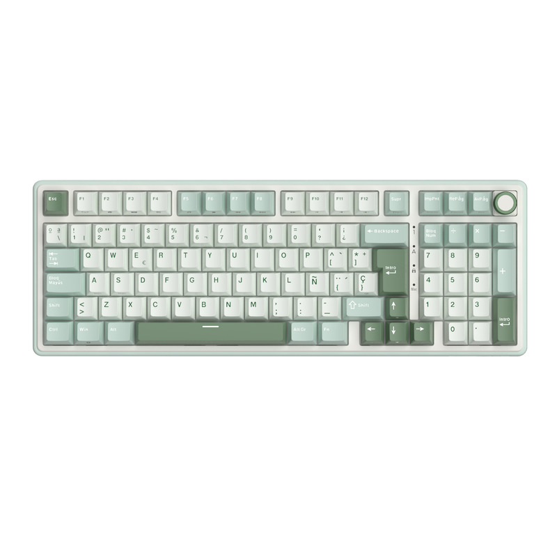 Royal Kludge RKR98 Pro ISO-ES RGB Hot-Swappable Switch Cream Sky Cyan