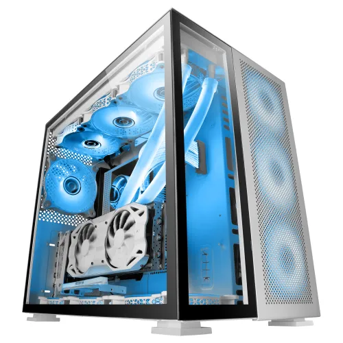 MARS GAMING MC-NOVA Torre Gaming Custom XXL E-ATX Aluminio Aeroespacial Doble Ventana Completa Cristal Templado Estructura Doble Cámara USB-C Alumin