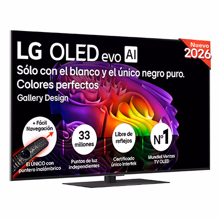 TV OLED 55" - LG OLED55G66LS, 4K, Procesador Inteligente α11 AI Processor 4K Gen3, Smart TV, DVB-T2 (H.265), Gallery Design, Negro