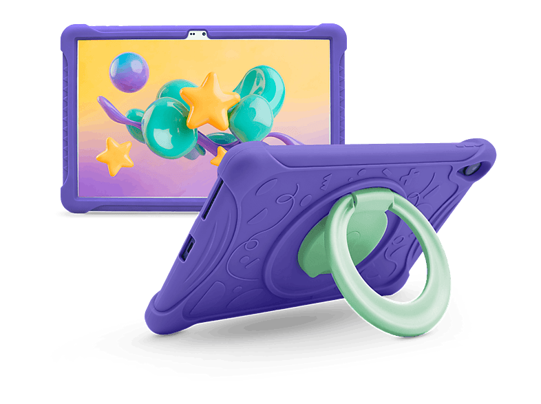 Tablet infantil - PEAQ MIA Kids Tab, WiFi 6, 10" HD, 4 GB RAM, 128 GB, Púrpura