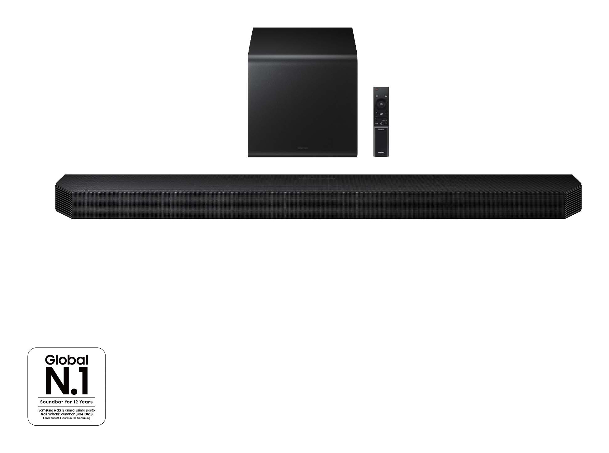 Samsung - Barra de sonido Samsung 2025 HW-Q800F, Dolby Atmos y DTS: X, Q-Symphony, 5.1.2 con 11 altavoces, 400W, Subwoofer inalámbrico 200W, Wi-Fi.