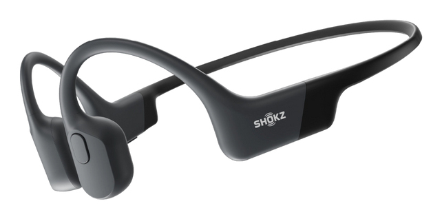 Auriculares conducción ósea - Shokz OpenRun, Banda para el cuello, Bluetooth, Carga rápida, 8h Autonomía, IP67, Negro