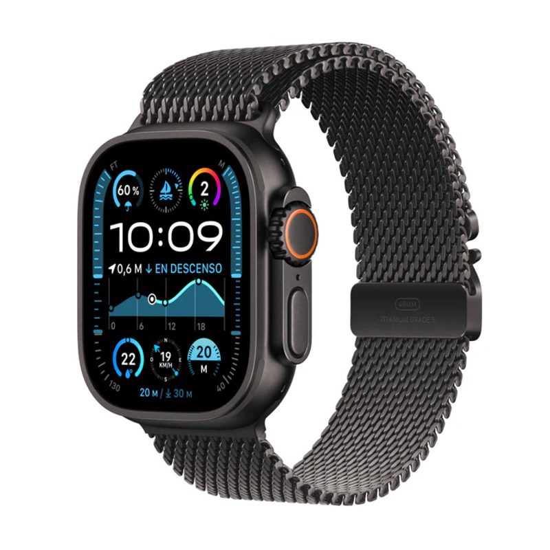 Apple Watch Ultra 2 2024 49mm GPS+Cell Caja Titanio Negro Pulsera Milanese Loop L