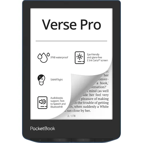 PocketBook - e-Reader Pocketbook Verse Pro Azure, 6" E-ink Carta.