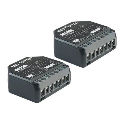 Interruptor inteligente Shelly 2PM Gen4 Pack 2 unidades Negro Matter WiFi