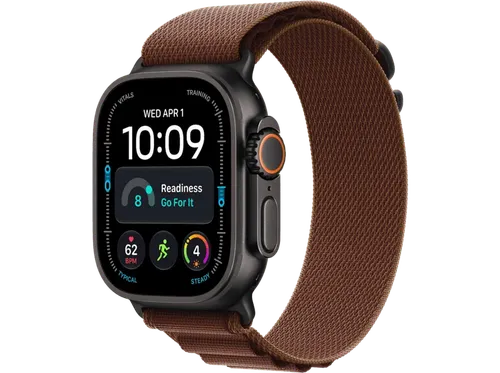 Apple Watch Ultra 4 (2026), GPS+CEL, 49mm, Caja de titanio Negro, Correa Alpine Loop Burdeos, Talla M, Siri AI