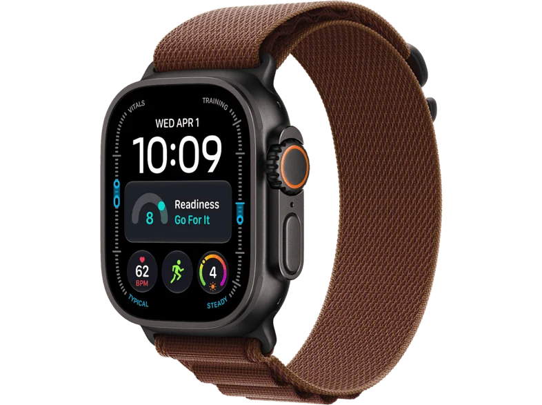 Apple Watch Ultra 4 (2026), GPS+CEL, 49mm, Caja de titanio Negro, Correa Alpine Loop Burdeos, Talla M, Siri AI