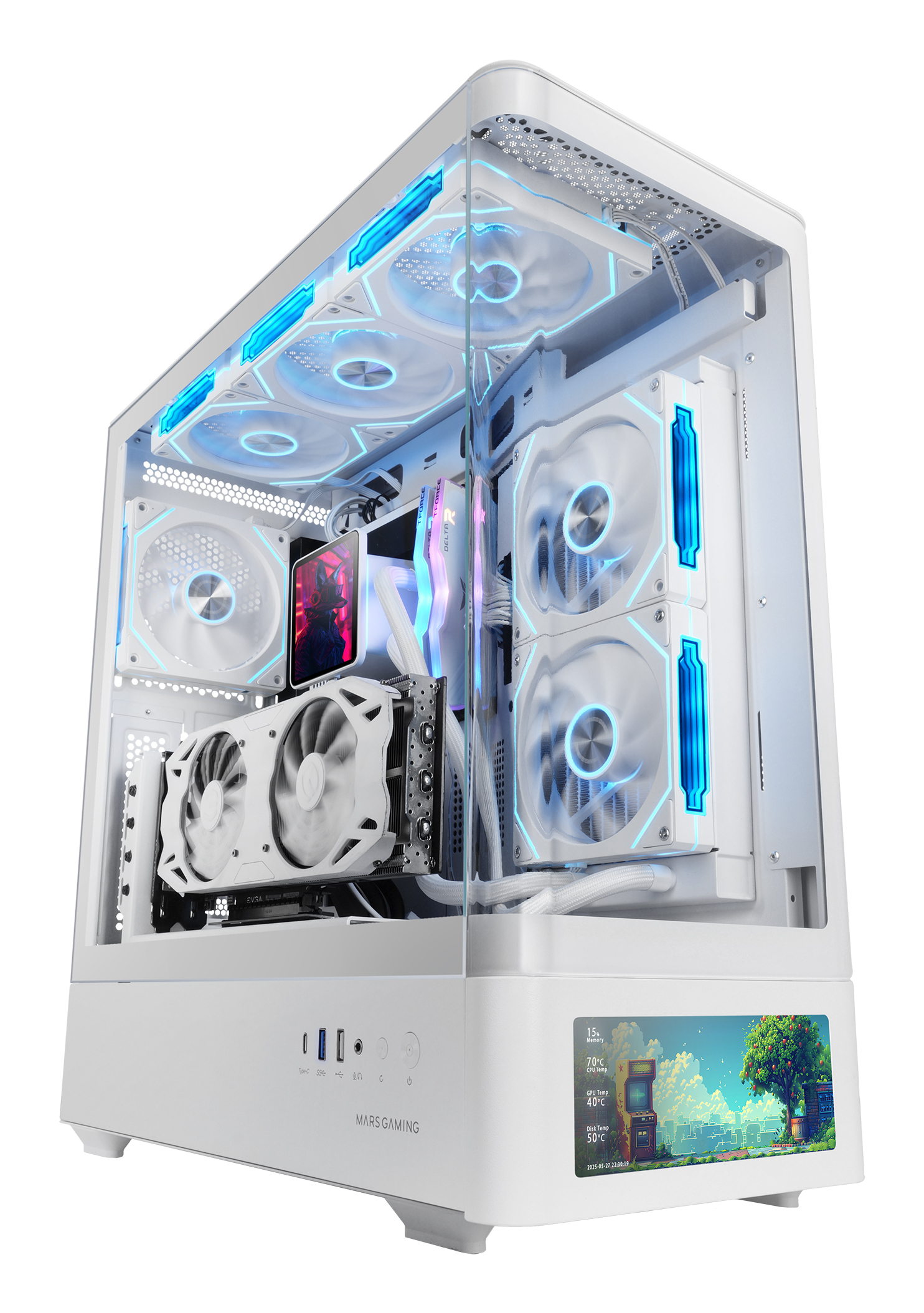 Caja MARS GAMING MCLCDPROW Blanco