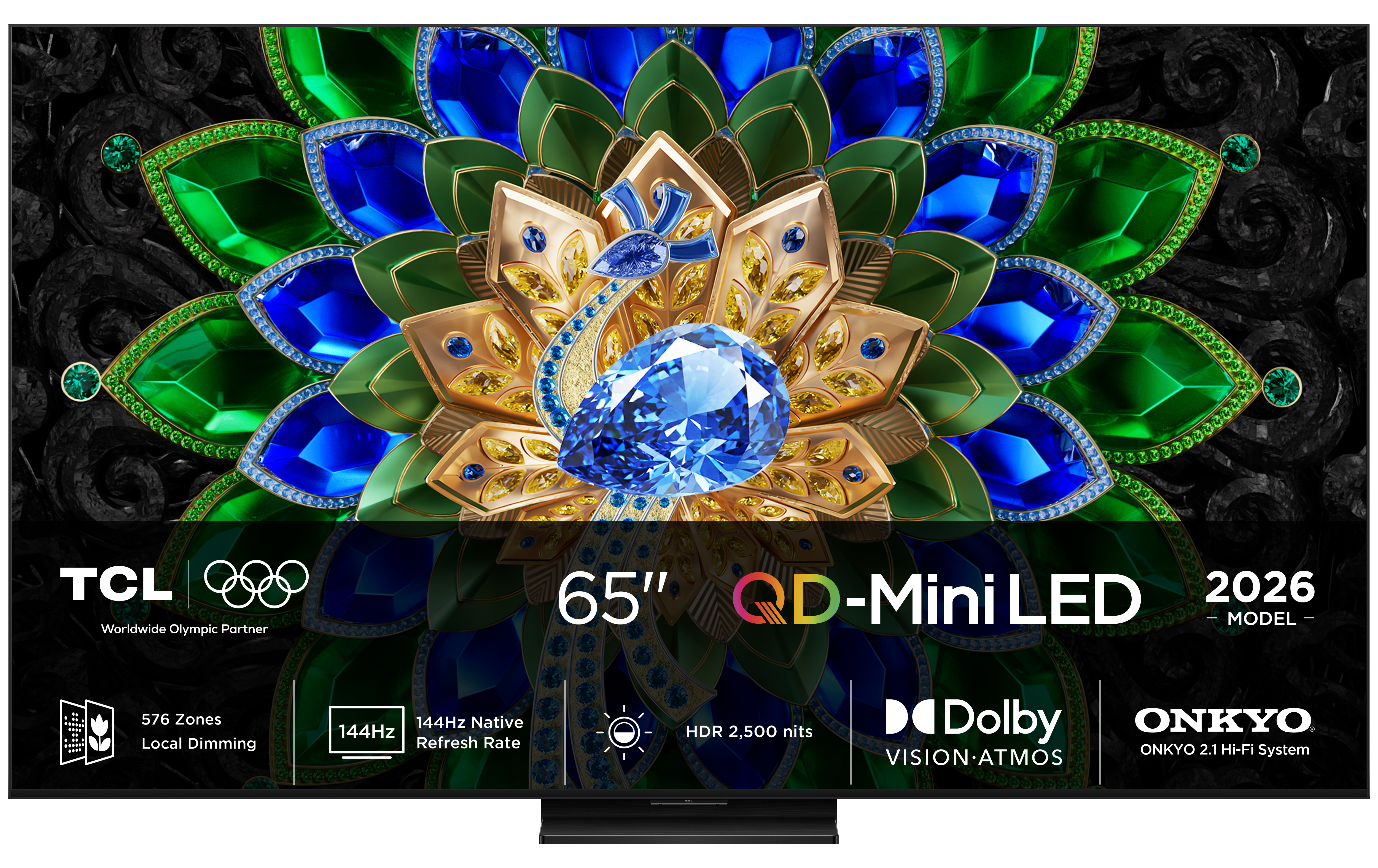 TCL - TV QD-MiniLED 164cm (65") TCL 65A400U, 4K HDR 2500 nits, Google TV, Dolby Vision IQ & Atmos, 2.0 Onkyo, 144Hz, AirPlay 2.
