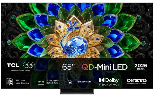 TCL - TV QD-MiniLED 164cm (65") TCL 65A400U, 4K HDR 2500 nits, Google TV, Dolby Vision IQ & Atmos, 2.0 Onkyo, 144Hz, AirPlay 2.
